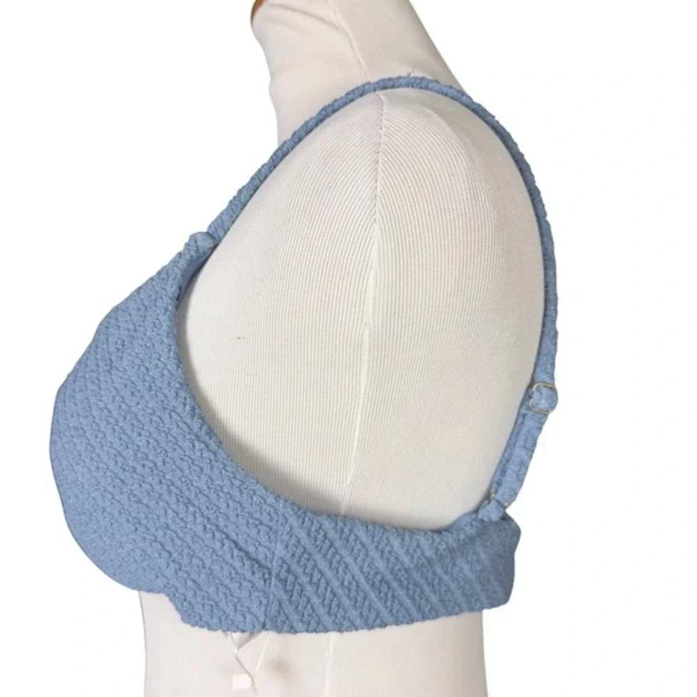 NWT Andie Women's XL Slate Blue Symi‎ Bikini Top Textured Swim Beach Summer
